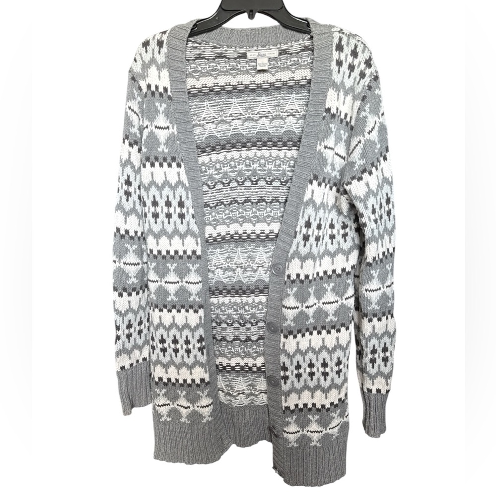 Bass Gray and White Women's Cardigan